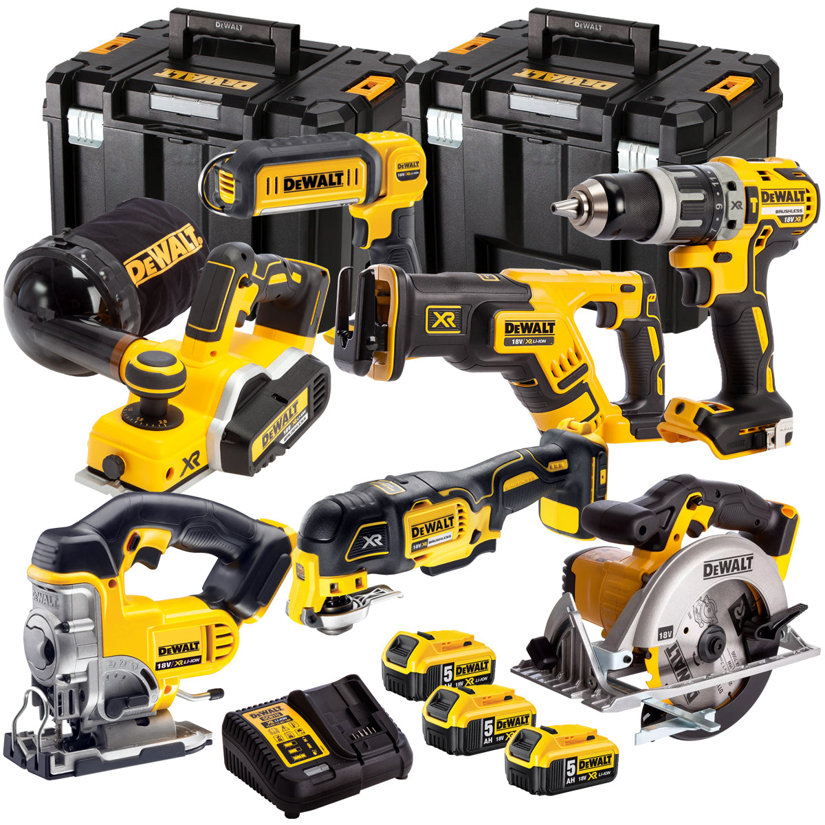 Dewalt DCK665P3T4 18V 7 Piece Power Tool Kit with 3 x 5.0Ah Batteries