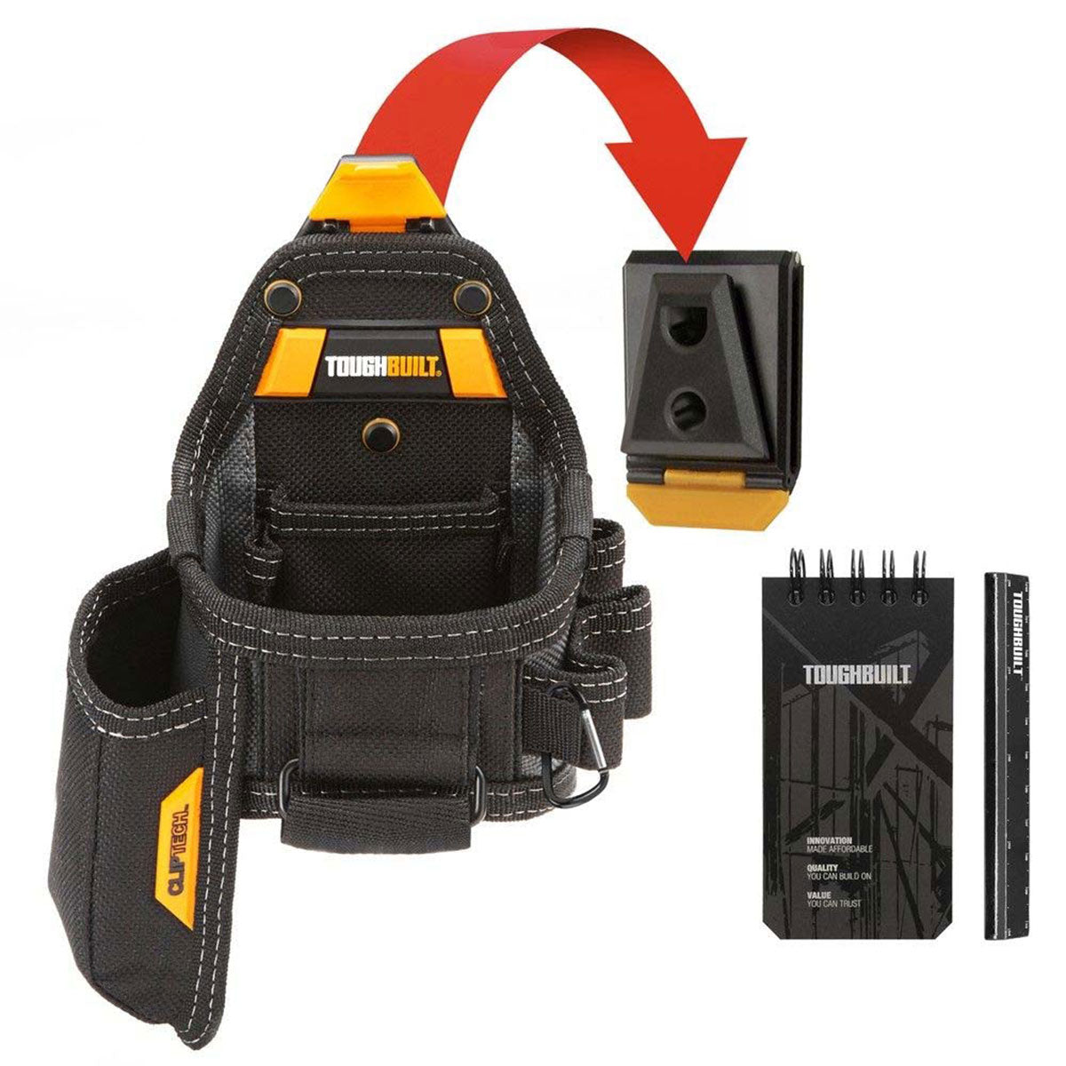 Toughbuilt Pro Padded Belt Buckle with Electrician Pouch Shoulder Strap & Tape Utility Knife Pouch