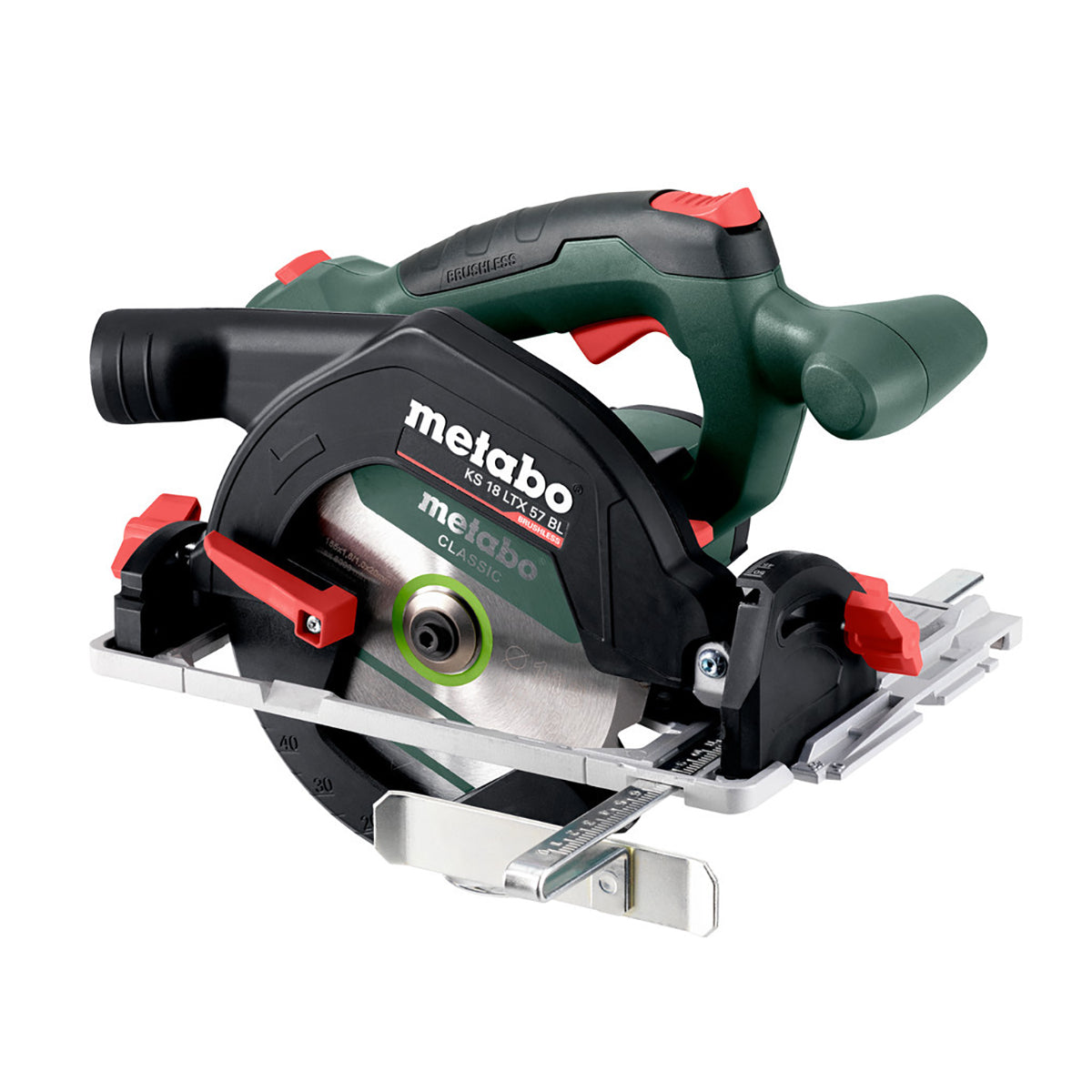 Metabo KS 18 LTX 57 BL 18V Brushless 165mm Circular Saw with 1 x 5.2Ah Battery Charger, Metabox & Blade