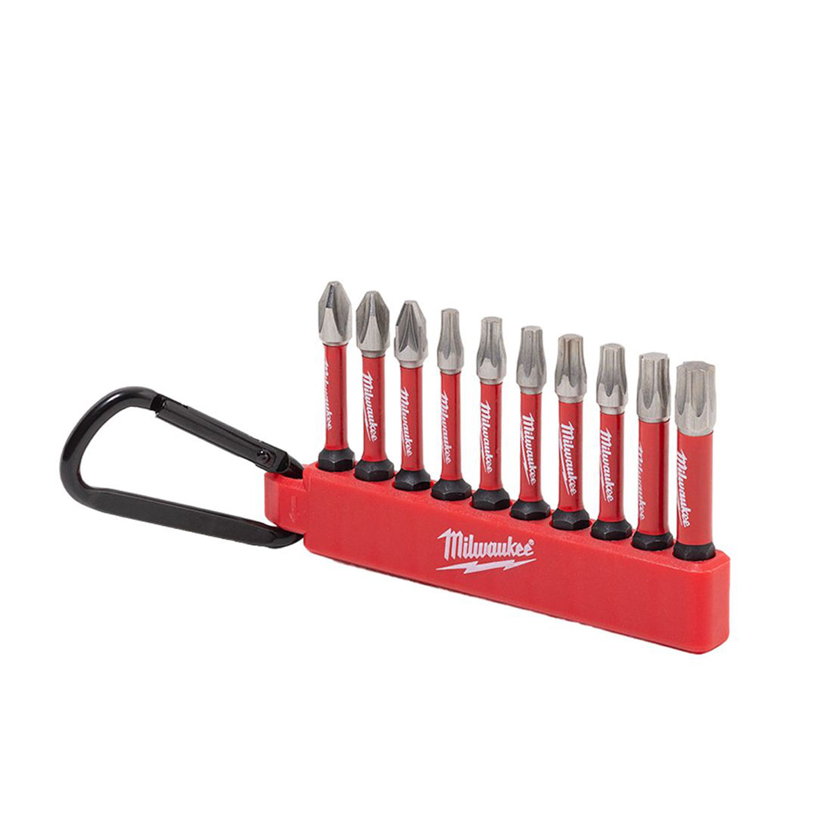 Milwaukee Shockwave Impact Duty Screwdriver Bit Carabiner Set of 10 Piece 4932480941