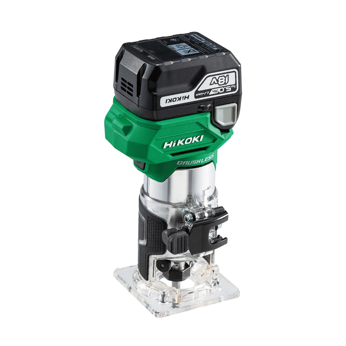 Hikoki M1808DAJPZ 18V Brushless 1/4" Router Trimmer with 1 x 5.0Ah Battery Charger & Case