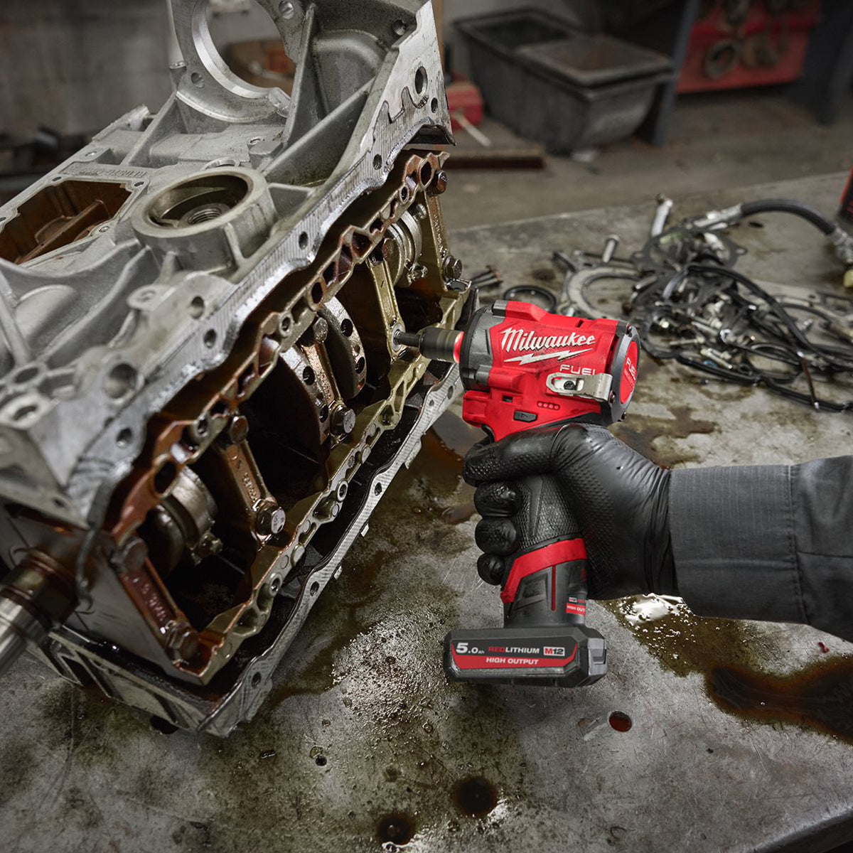 Milwaukee M12FCIWF38G3-0 12V M12 FUEL Brushless 3/8" Impact Wrench with 1 x 2.0Ah Battery Charger & Bag