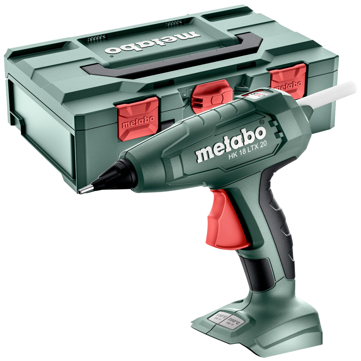 Metabo HK 18 LTX 20 18V Hot Glue Gun Body Only with 26 Piece Glue Sticks & Metabox 600797840