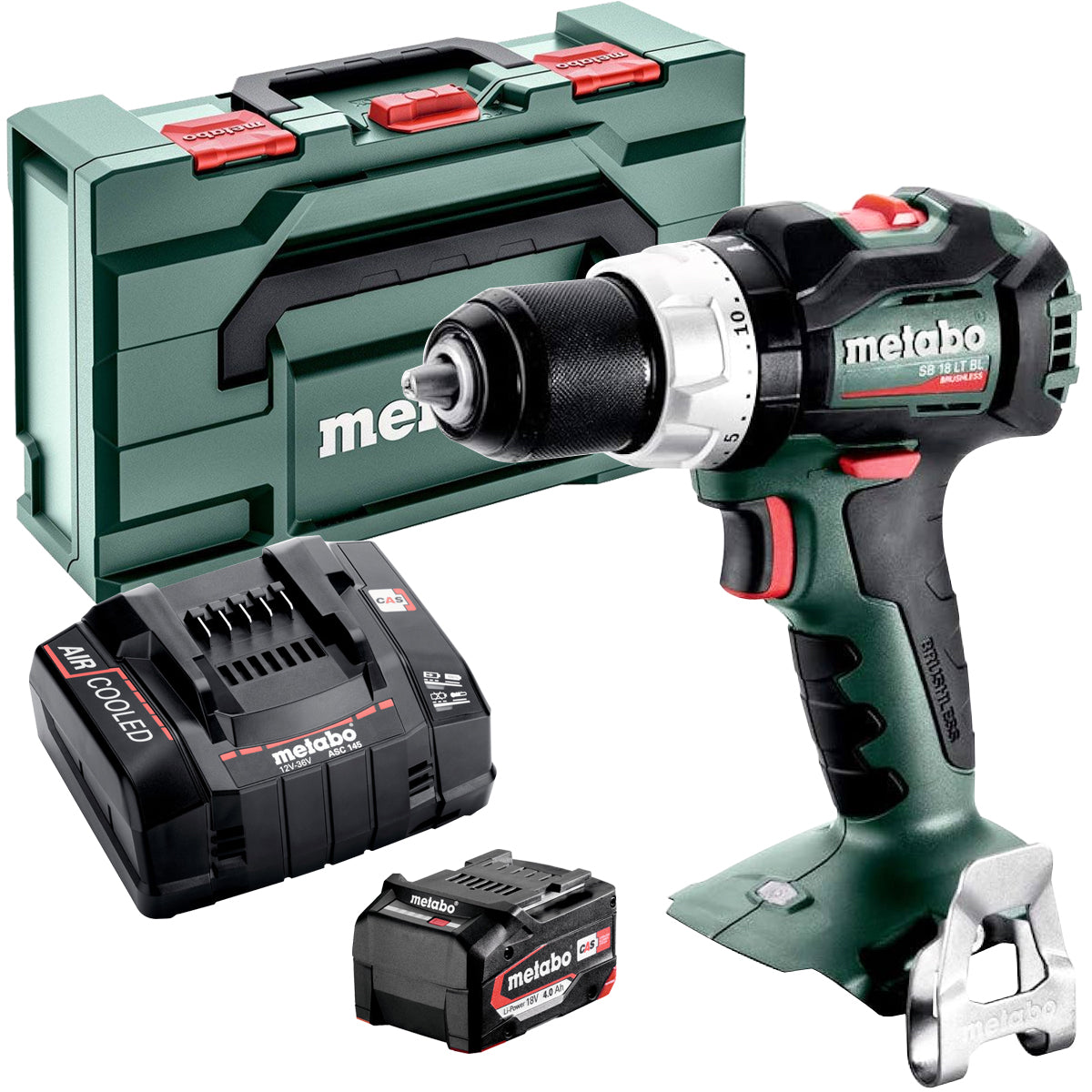 Metabo SB 18 LT BL 18V Brushless Combi Hammer Drill with 1 x 4.0Ah Battery Charger & Metabox