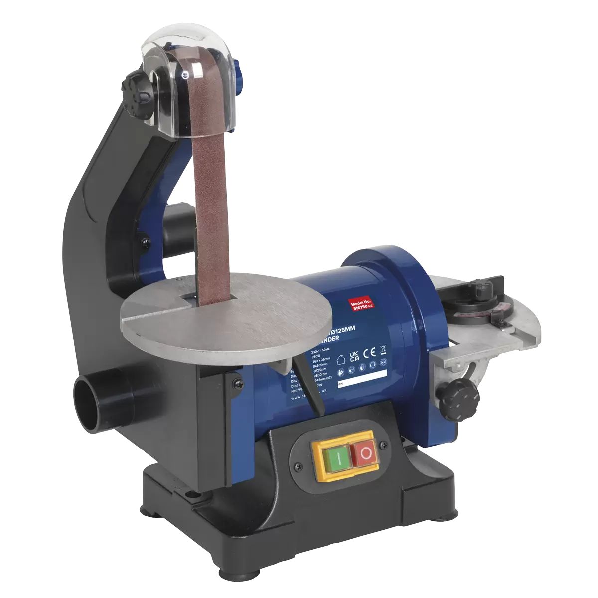Sealey SM750 Belt/Disc Sander 25 x 762mm/125mm 230V/250W