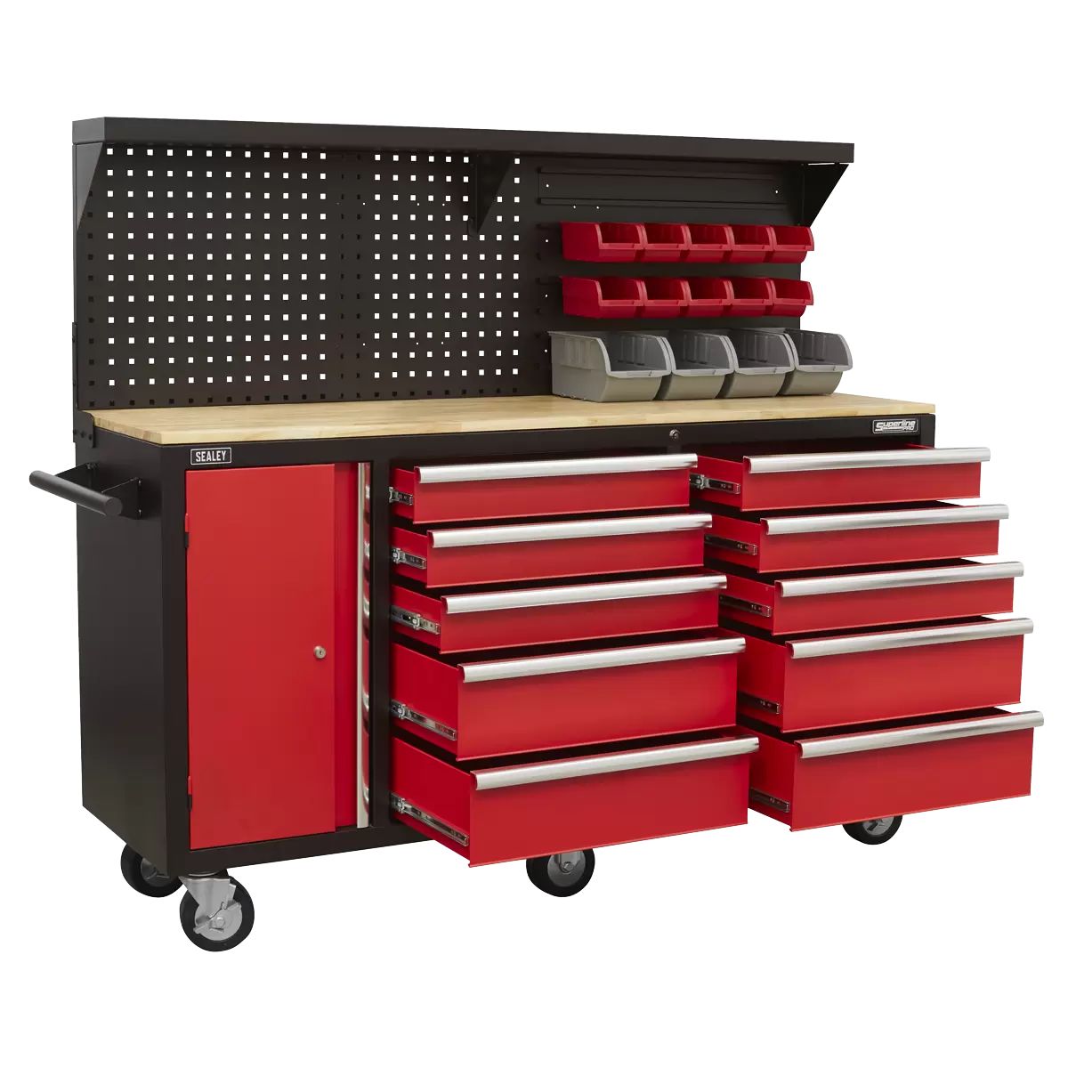Sealey AP6310 10 Drawer Mobile Workstation with Backboard