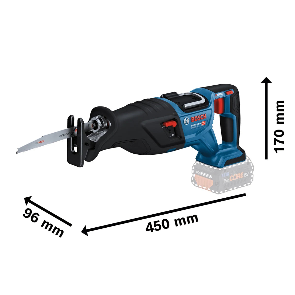 Bosch GSA 18V-28 Reciprocating Saw With 2 x 5.5Ah Batteries & Charger in L-Box 06016C0070