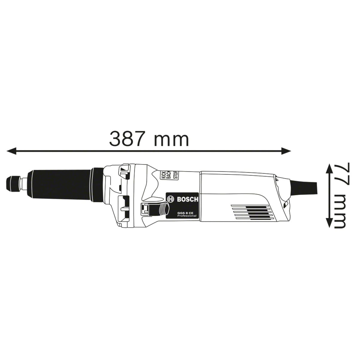 Bosch GGS 8 CE Straight Grinder Powerful & Versatile Grinding Tool 240V/750W 0601222170
