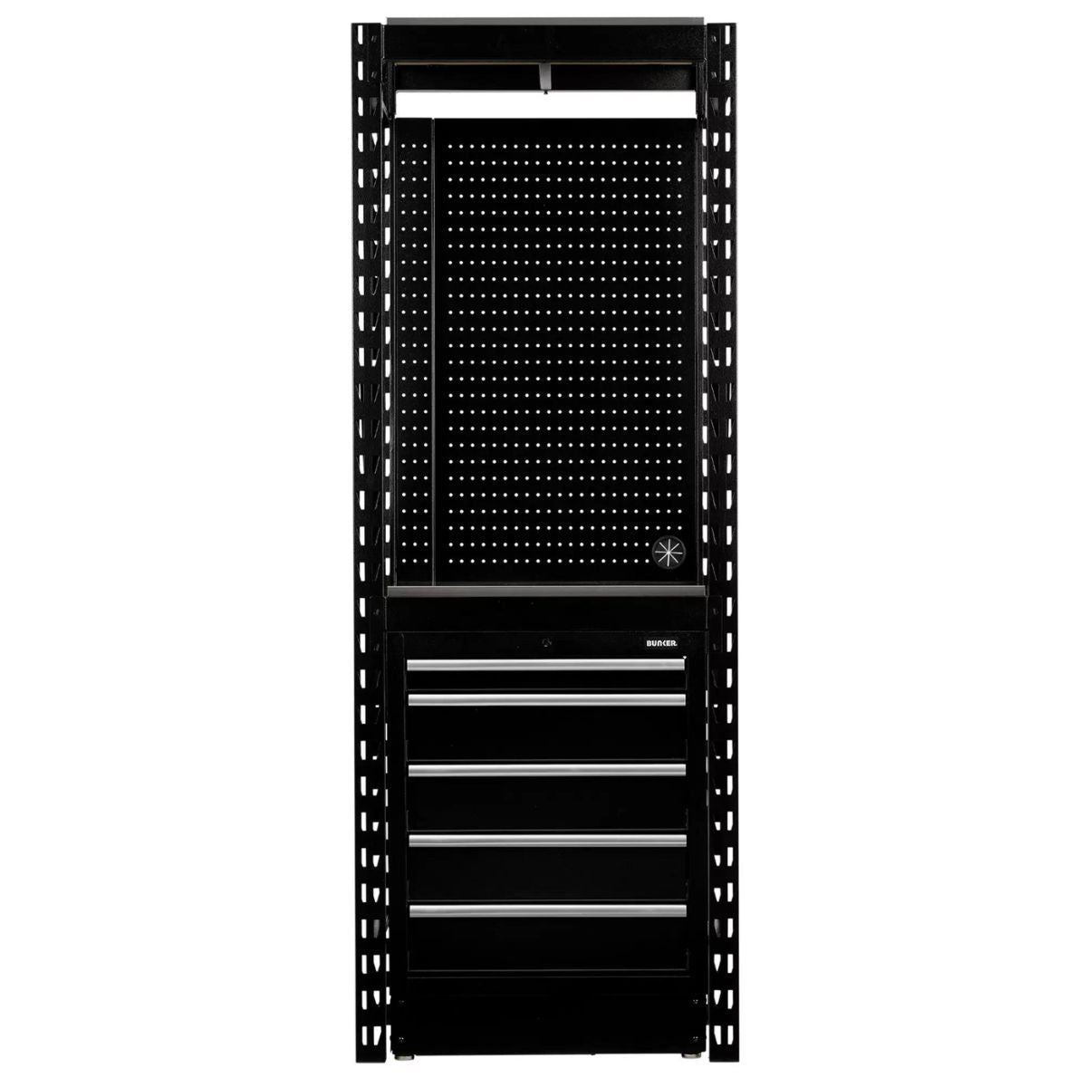 Draper MS400-C1 13PC S Bunker Modular Storage Combo 2 Tier Racking with Stainless Steel Shelving, Pegboard & Floor Cabinet 750mm 27975