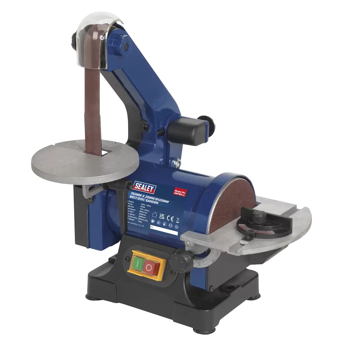 Sealey SM750 Belt/Disc Sander 25 x 762mm/125mm 230V/250W