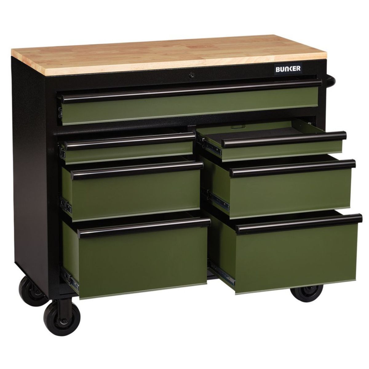 Draper B100-41GR BUNKER 41" Workbench Roller Tool Cabinet 7 Drawer Green 08221