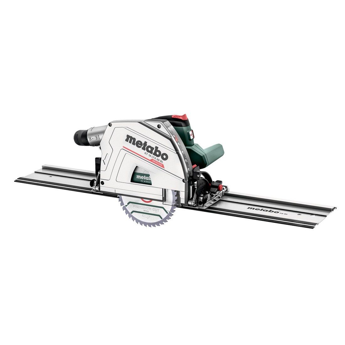 Metabo KT 18 LTX 66 BL 18V Brushless Plunge Saw with 2 x 5.2Ah Battery Charger & 1600mm Guide Rail Kit