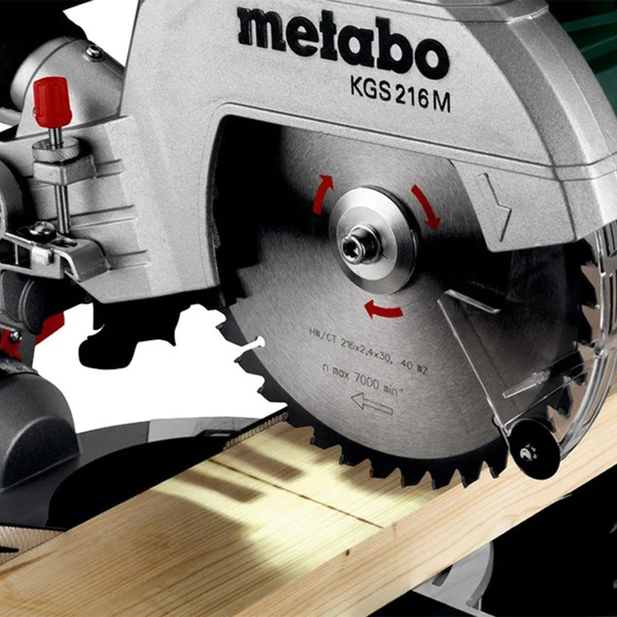 Metabo KGS 216 M 216mm Single Bevel Sliding Mitre Saw 240V/1500W 613216380 with KSU 251 Stand