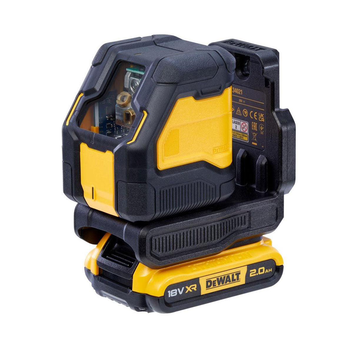 Dewalt DCLE34021D1-GB 18V Green Cross Line Laser 1 x 2.0Ah Battery Charger with Extendable Tripod