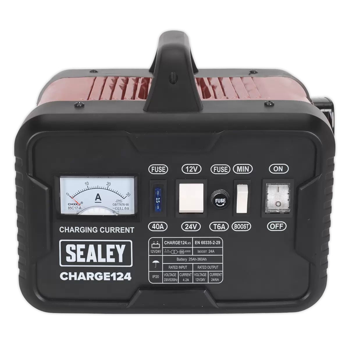 Sealey CHARGE124 28A 12/24V Battery Charger