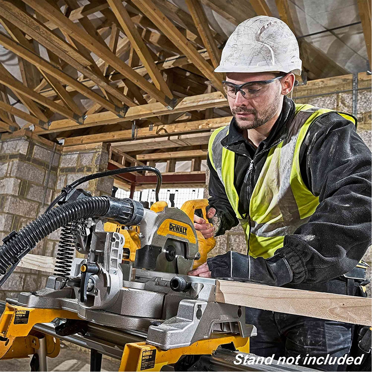 Dewalt DWS777-LX 216mm XPS Crosscut Sliding Compound Mitre Saw 1800W 110V With Leg Stand