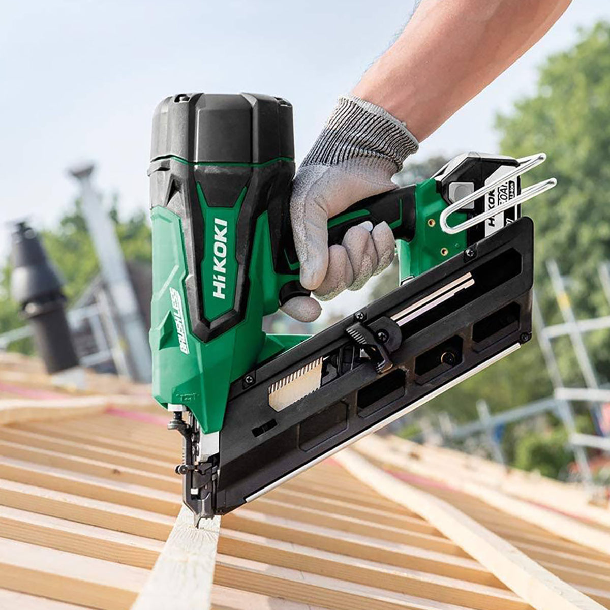 Hikoki NR1890DCJPZ 18V Brushless First Fix Framing Nailer with 2 x 5.0Ah Battery Charger & 64mm Nails Pack of 3300