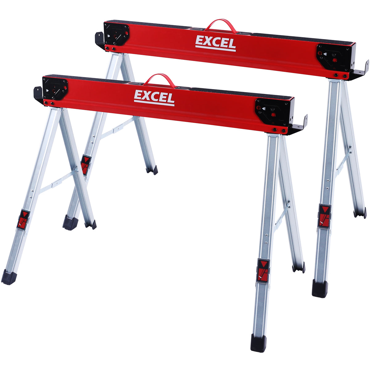 Excel Steel Sawhorse Heavy Duty Twin Pack 1178kg Capacity Item Condition Damaged Box
