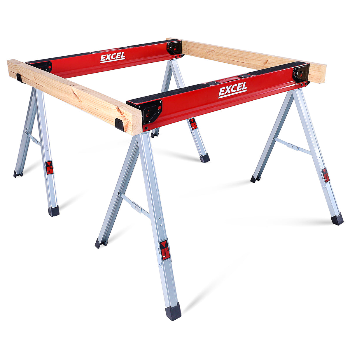 Excel Steel Sawhorse Heavy Duty Twin Pack 1178kg Capacity Item Condition Damaged Box