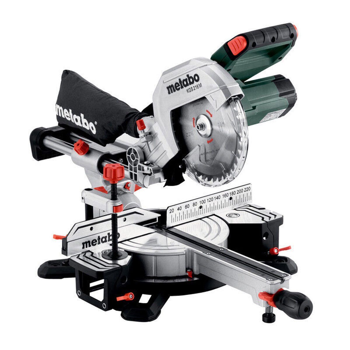 Metabo KGS 216 M 216mm Single Bevel Sliding Mitre Saw 240V/1500W 613216380 with KSU 251 Stand