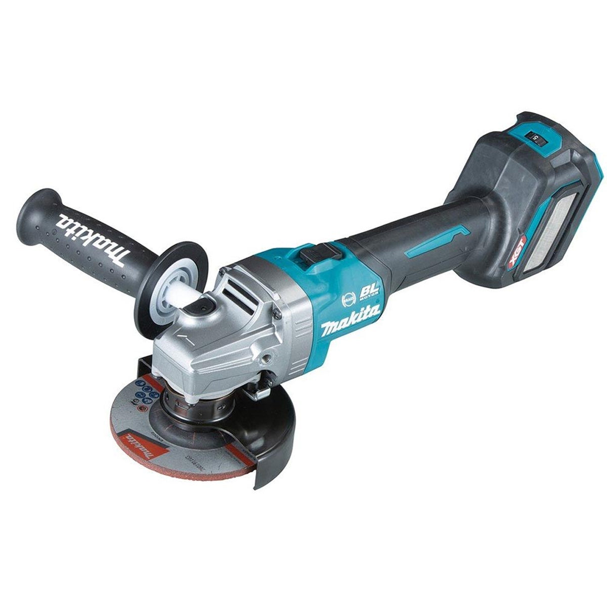 Makita GA022GD201 40V XGT Brushless 115mm Angle Grinder with 2 x 2.5Ah Battery, Charger & Case