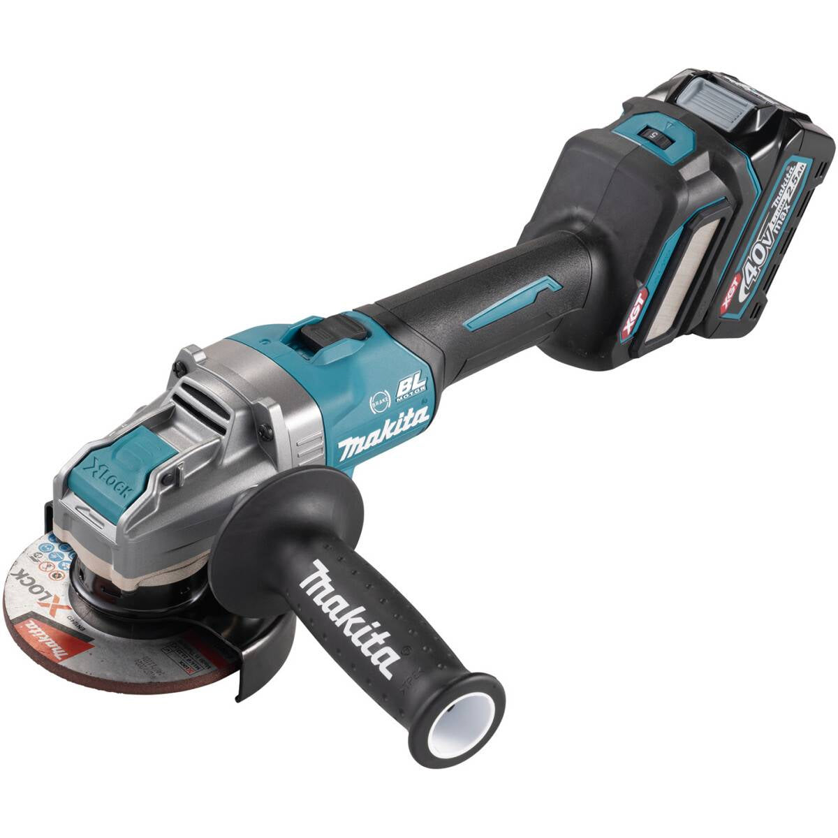 Makita GA041GD201 40V XGT X-Lock 125mm Angle Grinder with 2 x 2.5Ah Battery & Charger