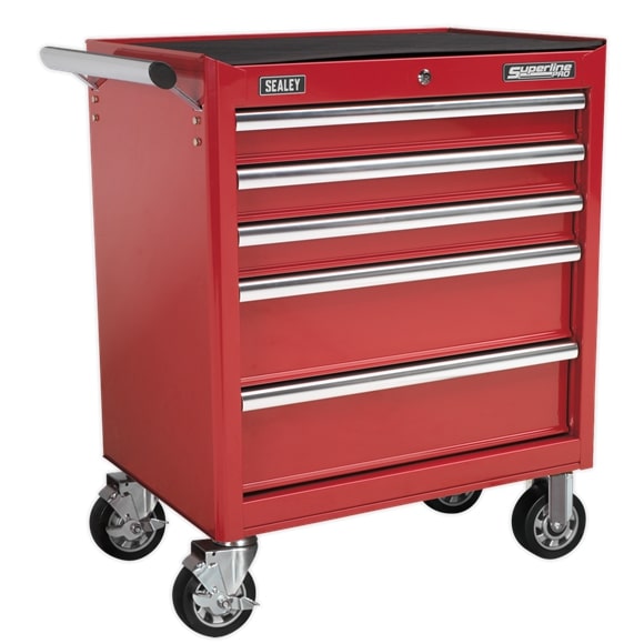 Sealey AP33459 Rollcab 5 Drawer with Ball Bearing Runners Red