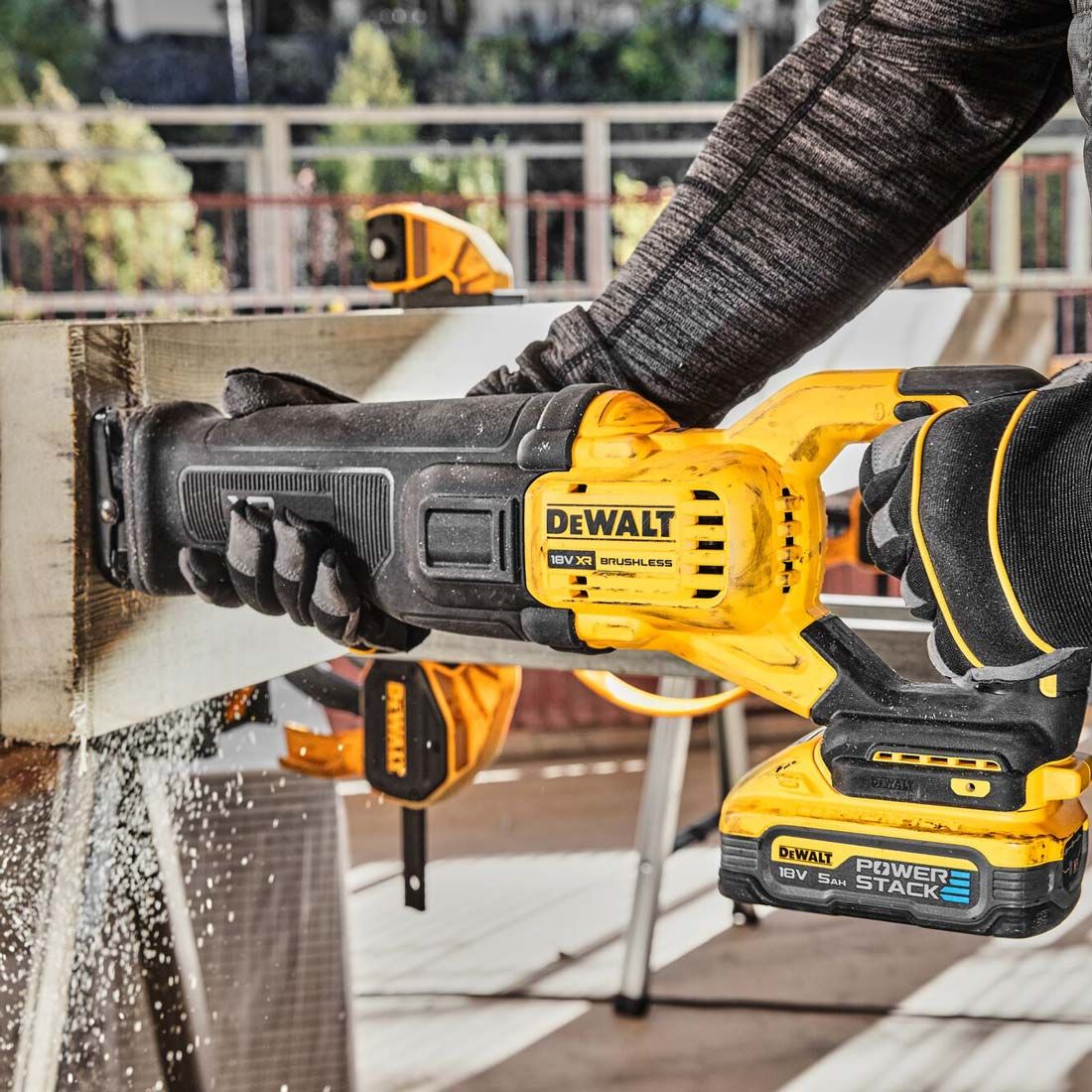DeWalt DCS386H2T 18V XR Brushless Reciprocating Saw with 2 x 5.0Ah Powerstack Batteries Charger & Case