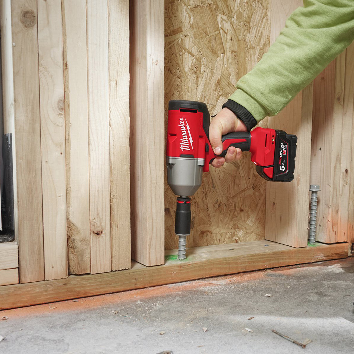 Milwaukee M18BLHIWF12-0X 18V Brushless 1/2" Impact Wrench with 1 x 5.0Ah Battery Charger & Case