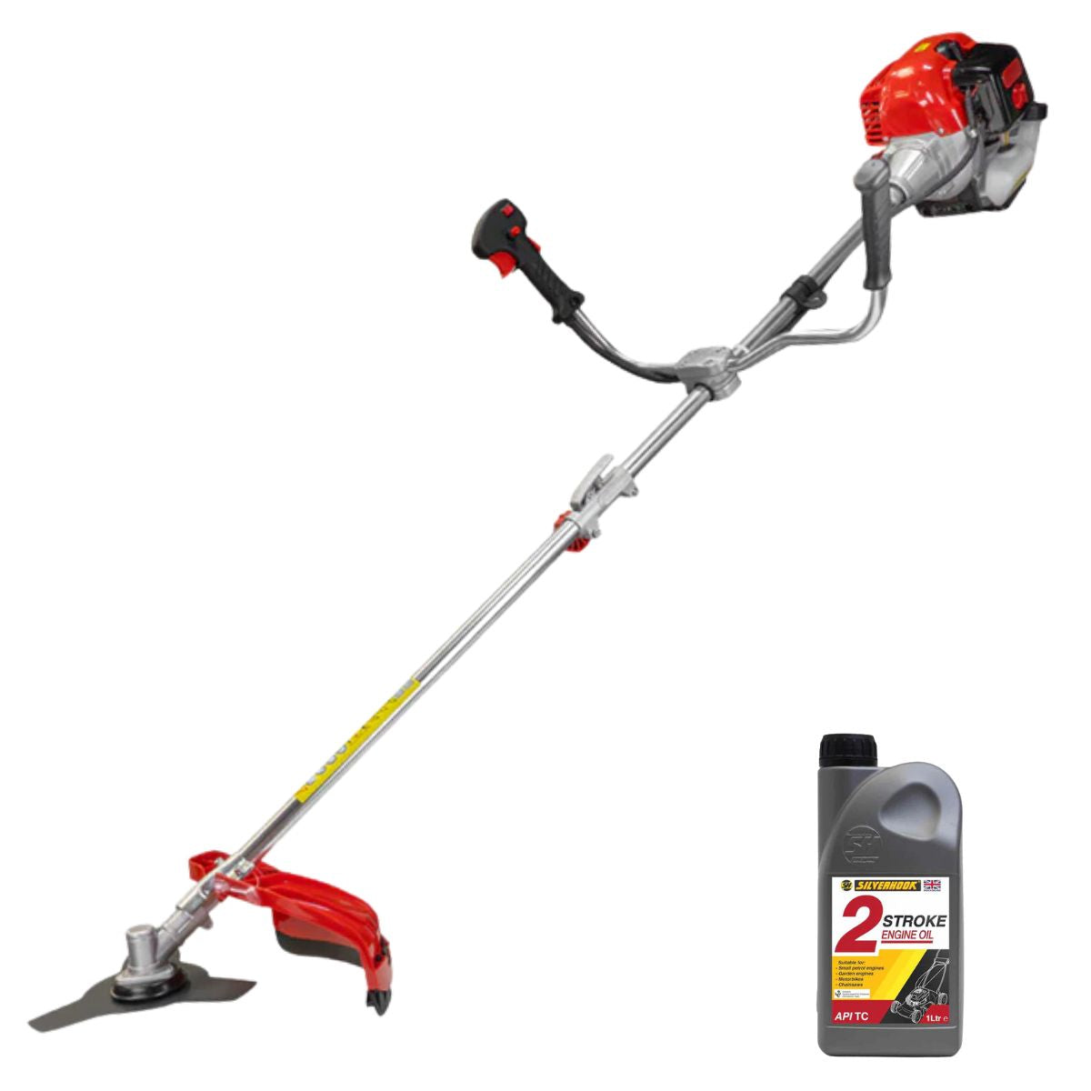 Excel 52cc 50cm Petrol Grass Trimmer & Brush Cutter 2-in-1 Multi Garden Tool with Engine Oil