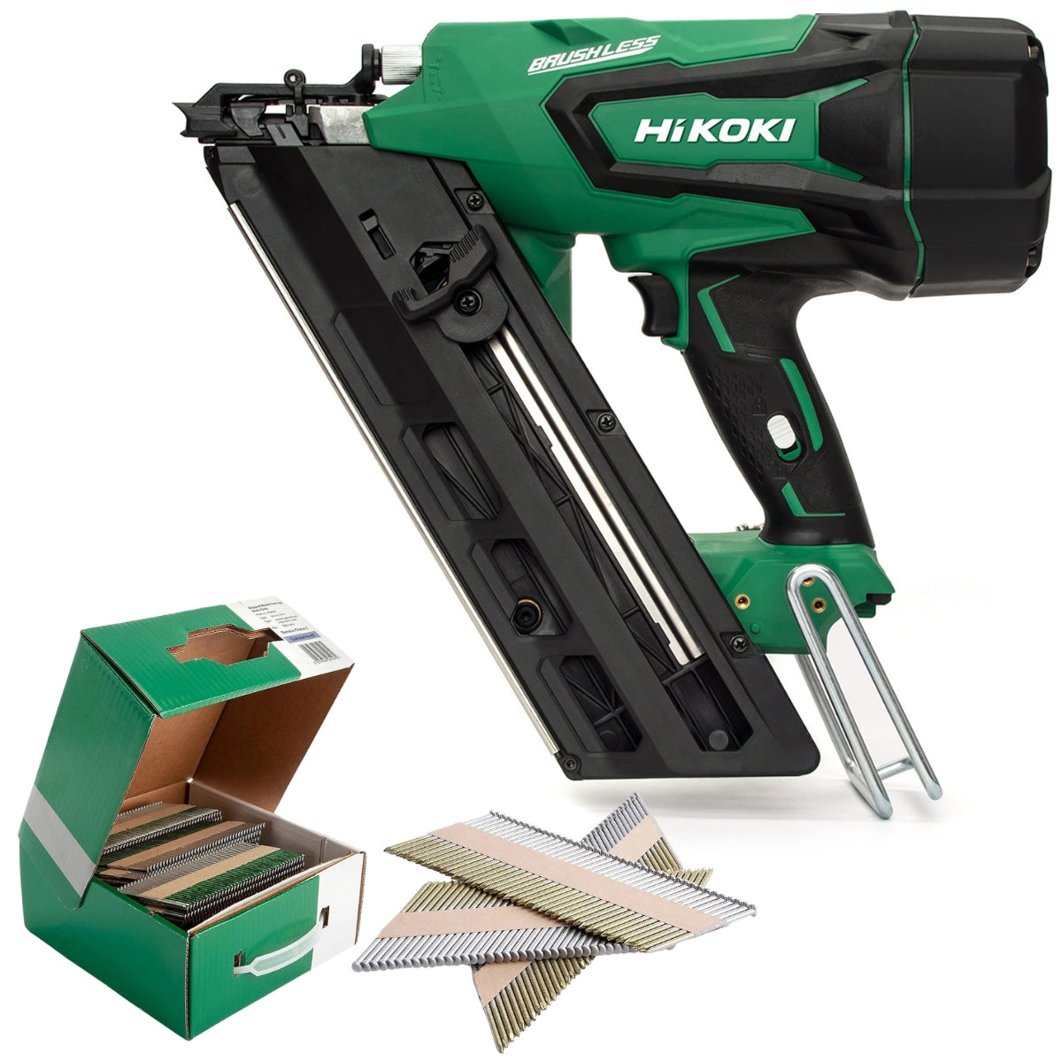 Hikoki NR1890DCJ6Z 18V Brushless First Fix Framing Nailer Body with 64mm Nails Pack of 3300