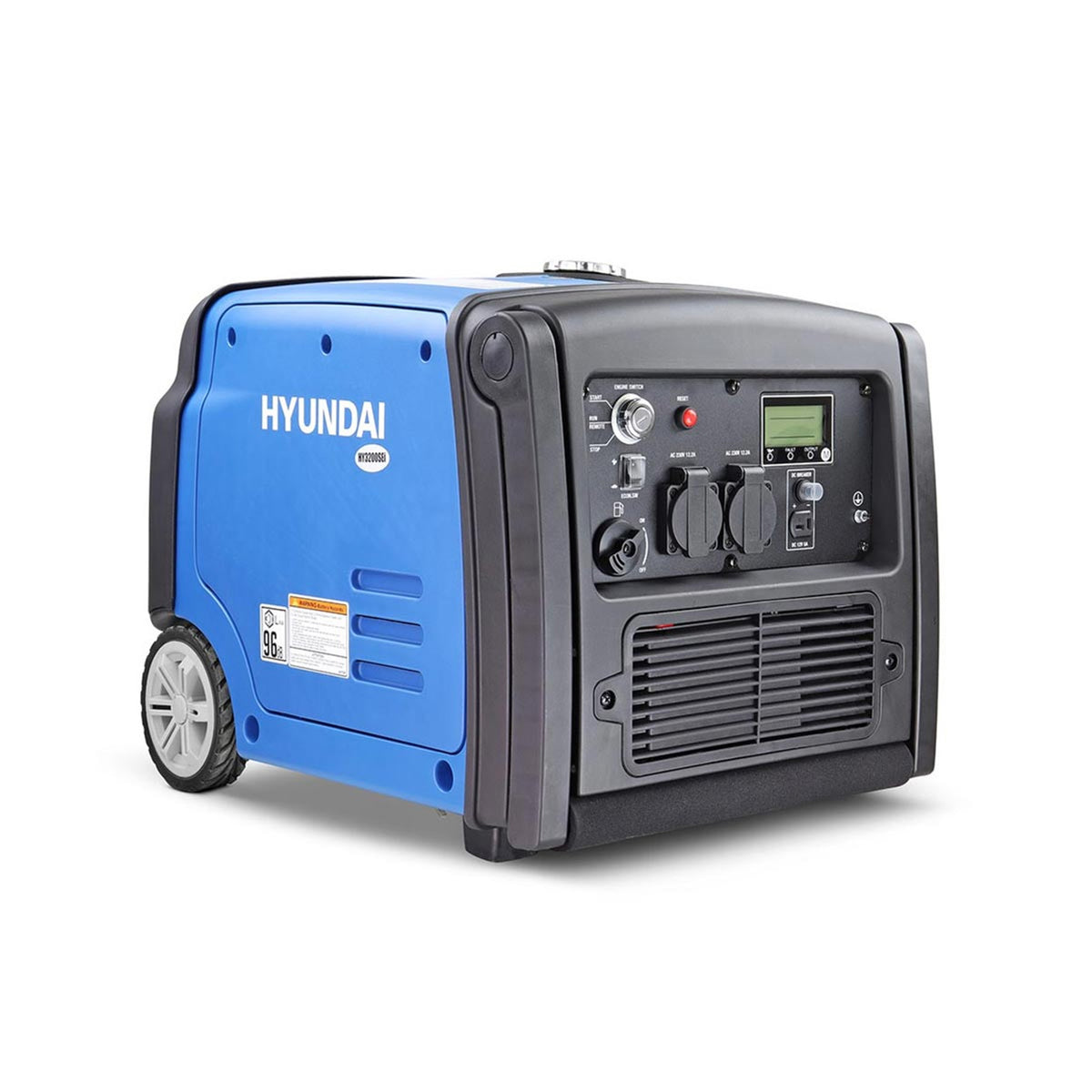 Hyundai HY3200SEi Petrol Inverter Generator, Remote Keyfob & Electric Start, Wheel Kit 3200W/240V