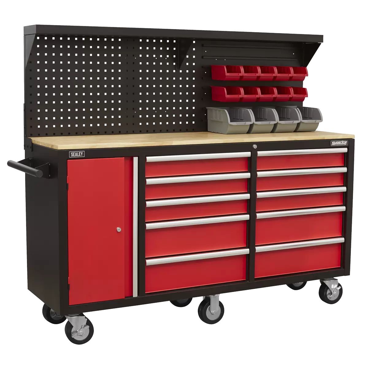 Sealey AP6310 10 Drawer Mobile Workstation with Backboard