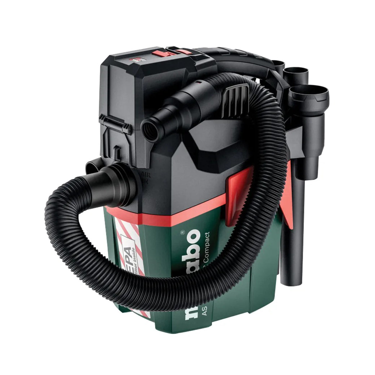 Metabo AS 18 HEPA PC 18V Compact Vacuum Cleaner with 1 x 5.2Ah Battery Charger & 5 Filter Bags