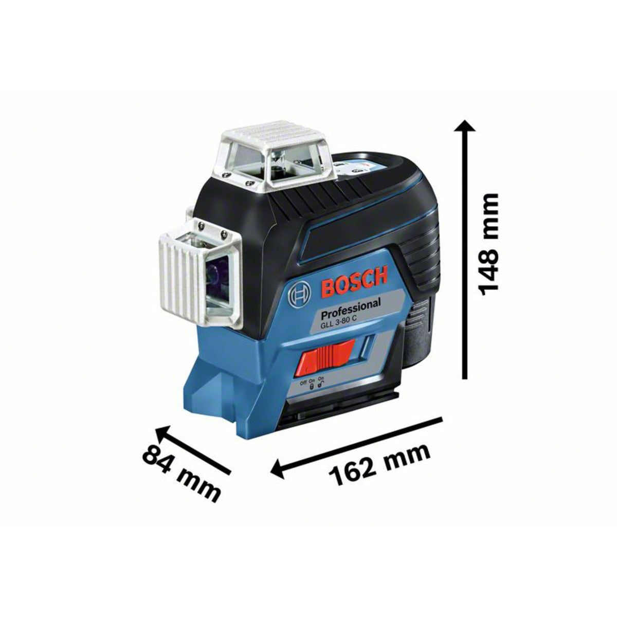 Bosch GLL 3-80 C Professional 360° Line Laser with Batteries & Adapter for Precision Levelling 0601063R00