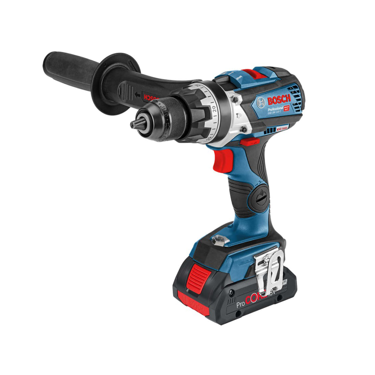 Bosch GSB 18V-110C Brushless Combi Drill Kit with 2 x 4.0Ah Batteries & Charger in Case 06019G0376