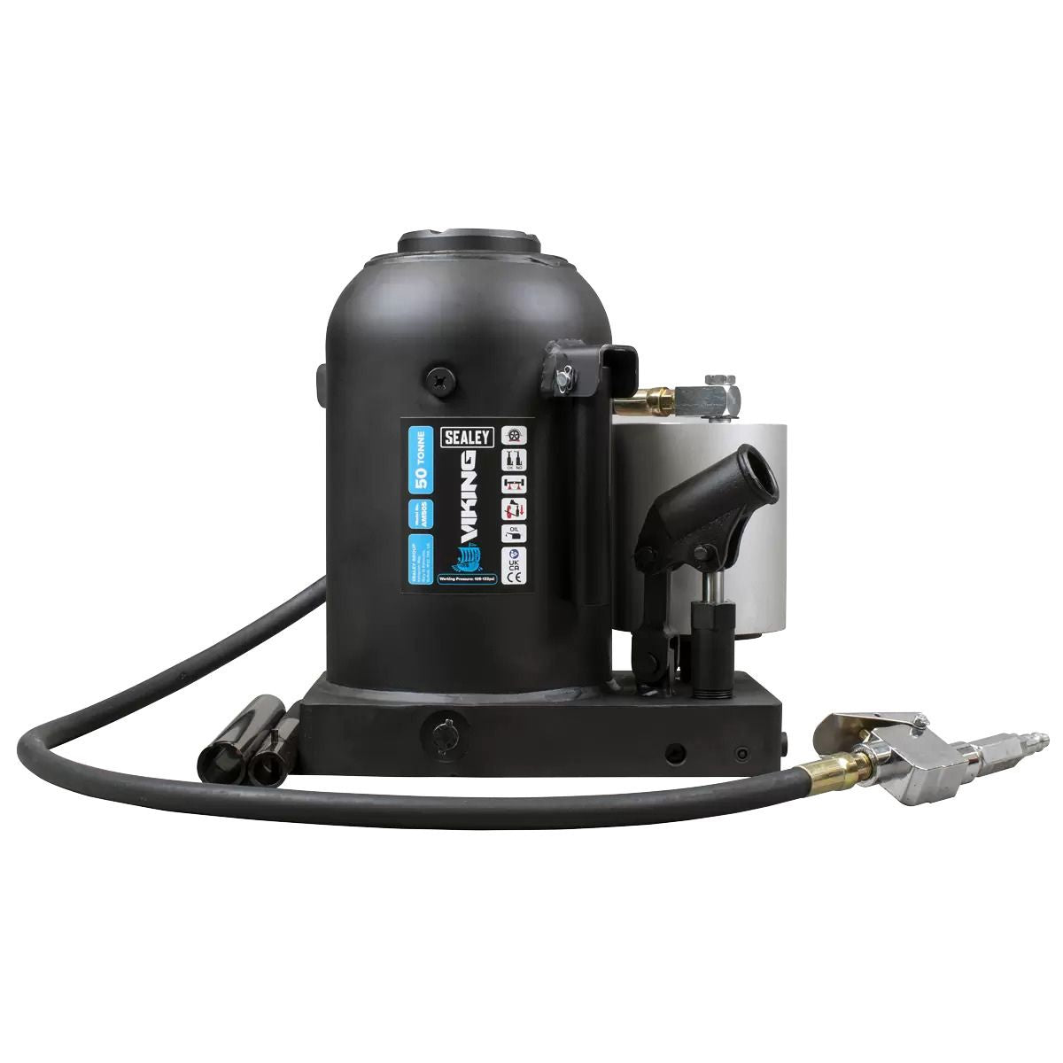 Sealey AM50S Viking 50 Tonne Manual/Air Hydraulic Bottle Jack Heavy Duty High Capacity Lifting