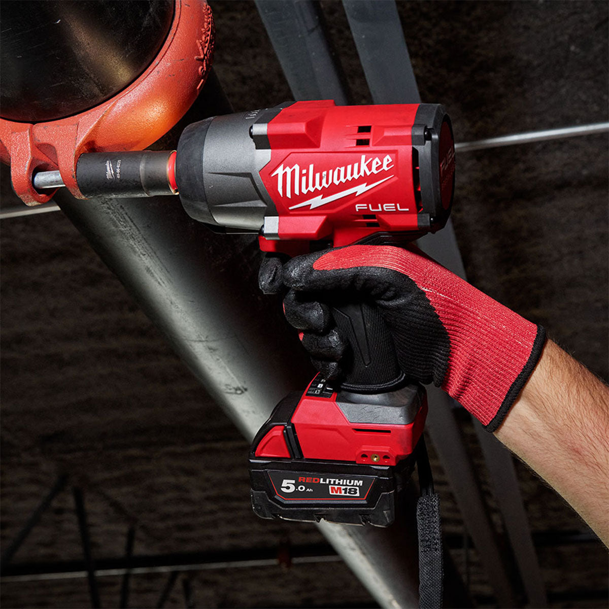 Milwaukee M18FHIW2F12-0X 18V Fuel Brushless 1/2" High Torque Impact Wrench with 1 x 5.5Ah Battery Charger & Case