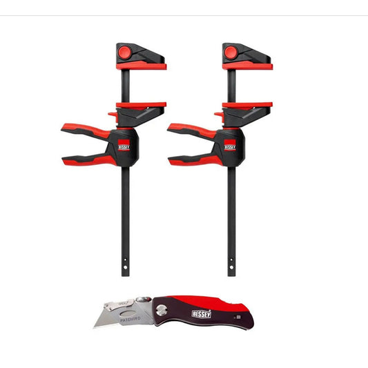 Bessey EZ360-30 One Handed Clamp & DBKPH-EU Folding Utility Knife Set EZ360SET-A