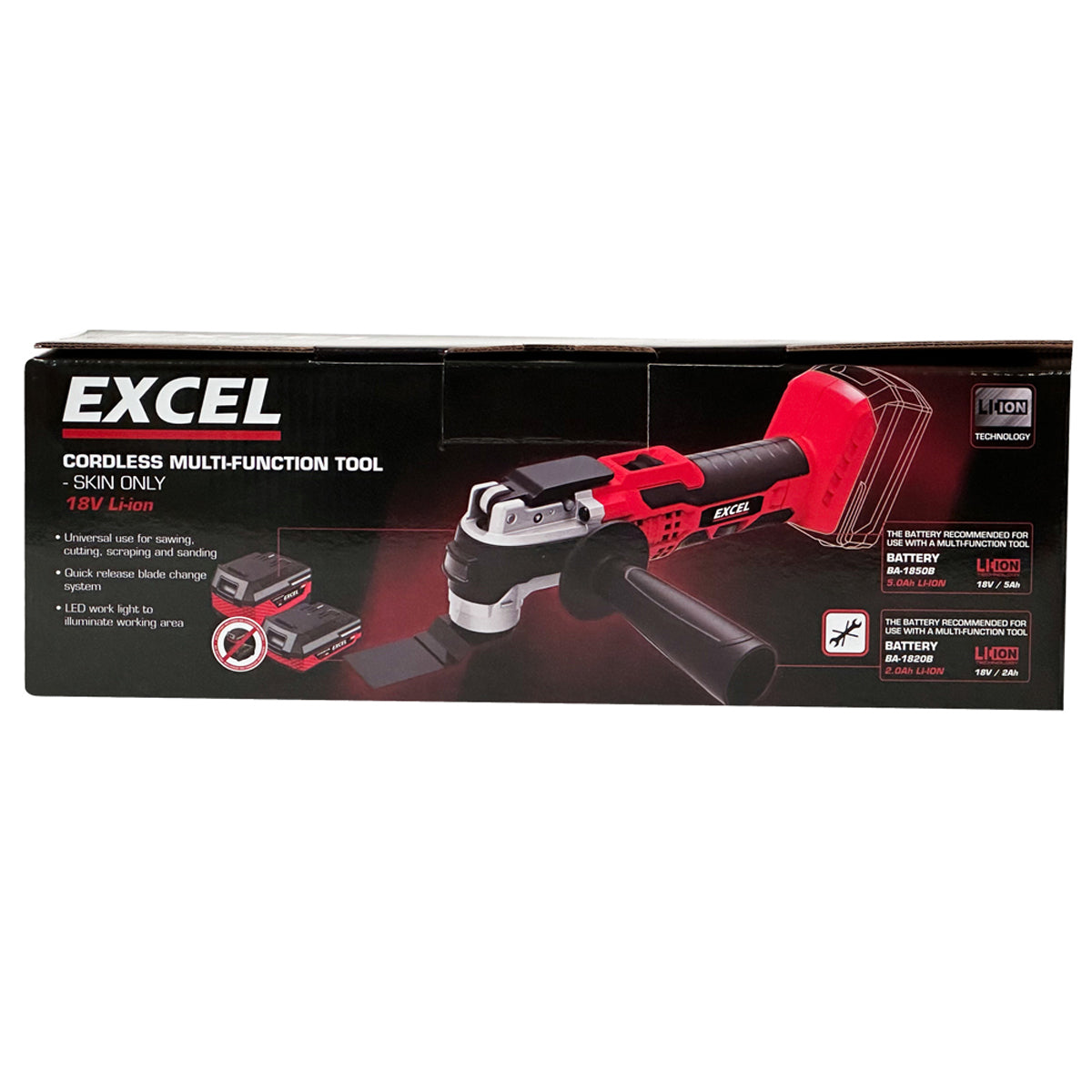 Excel 18V Oscillating Multi Tool with x 5.0Ah Battery Charger – Excel  Tools
