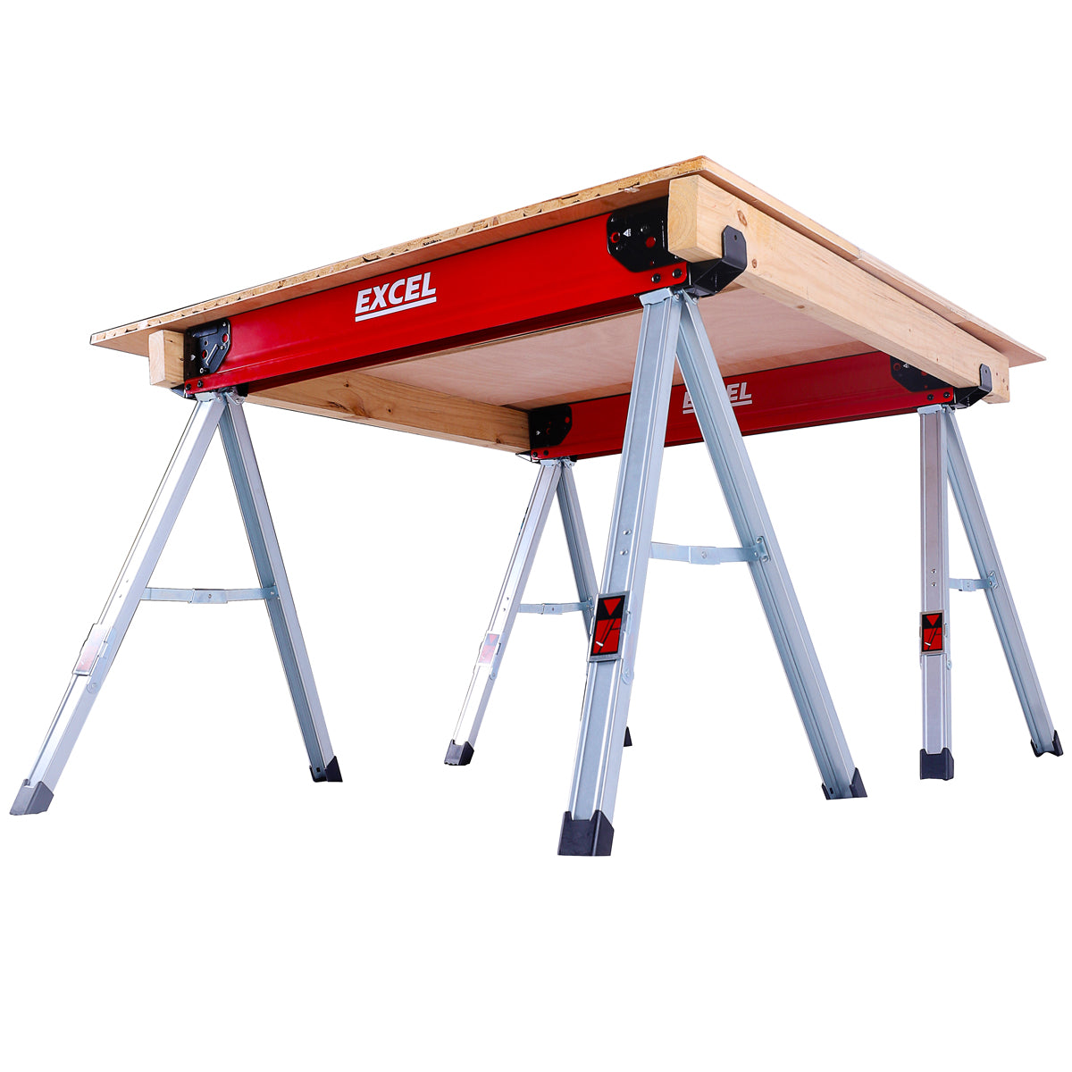 Excel Steel Sawhorse Heavy Duty Twin Pack 1178kg Capacity Item Condition Damaged Box