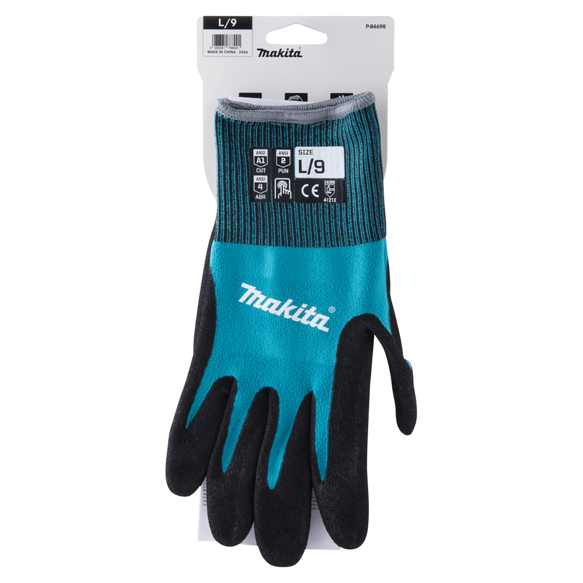 Makita P-84698 Fitknit Cut Level 1 Nitrile Coated Dipped Gloves Size Large