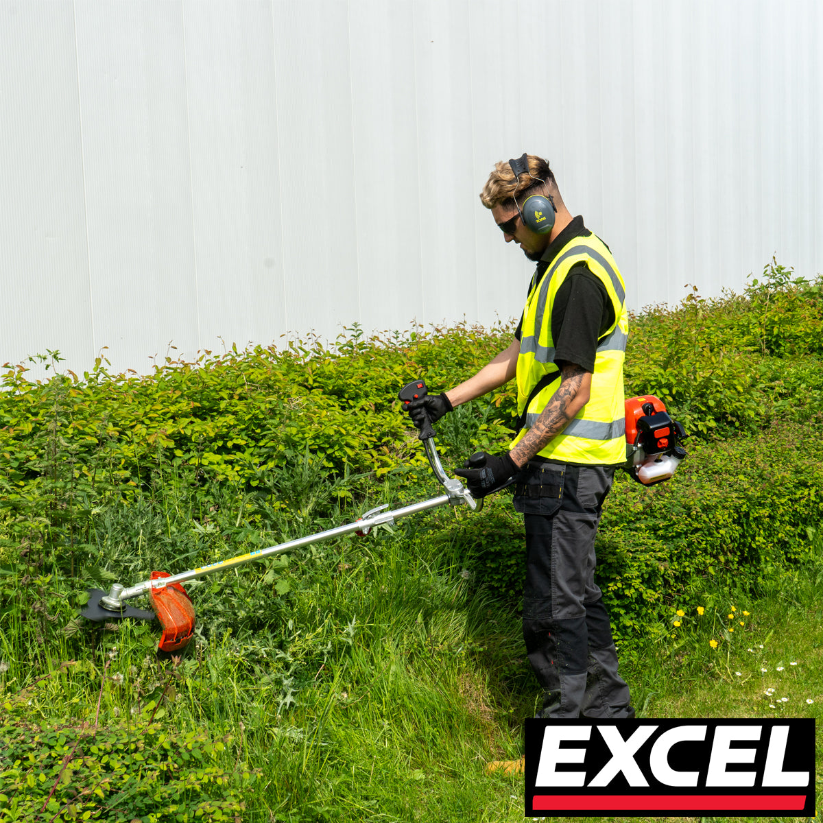 Excel 52cc 50cm Petrol Grass Trimmer & Brush Cutter 2-in-1 Multi Garden Tool with Engine Oil