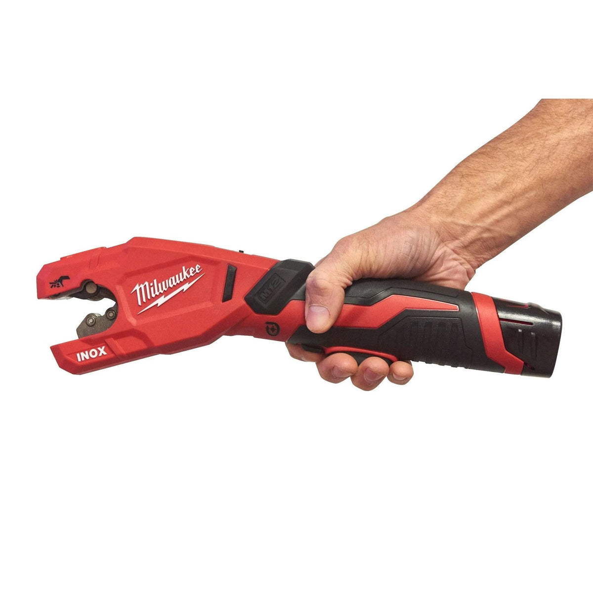 Milwaukee M12 PCSS-0 12V 12-28mm Pipe Cutter with 1 x 2.0Ah Battery Charger & Bag