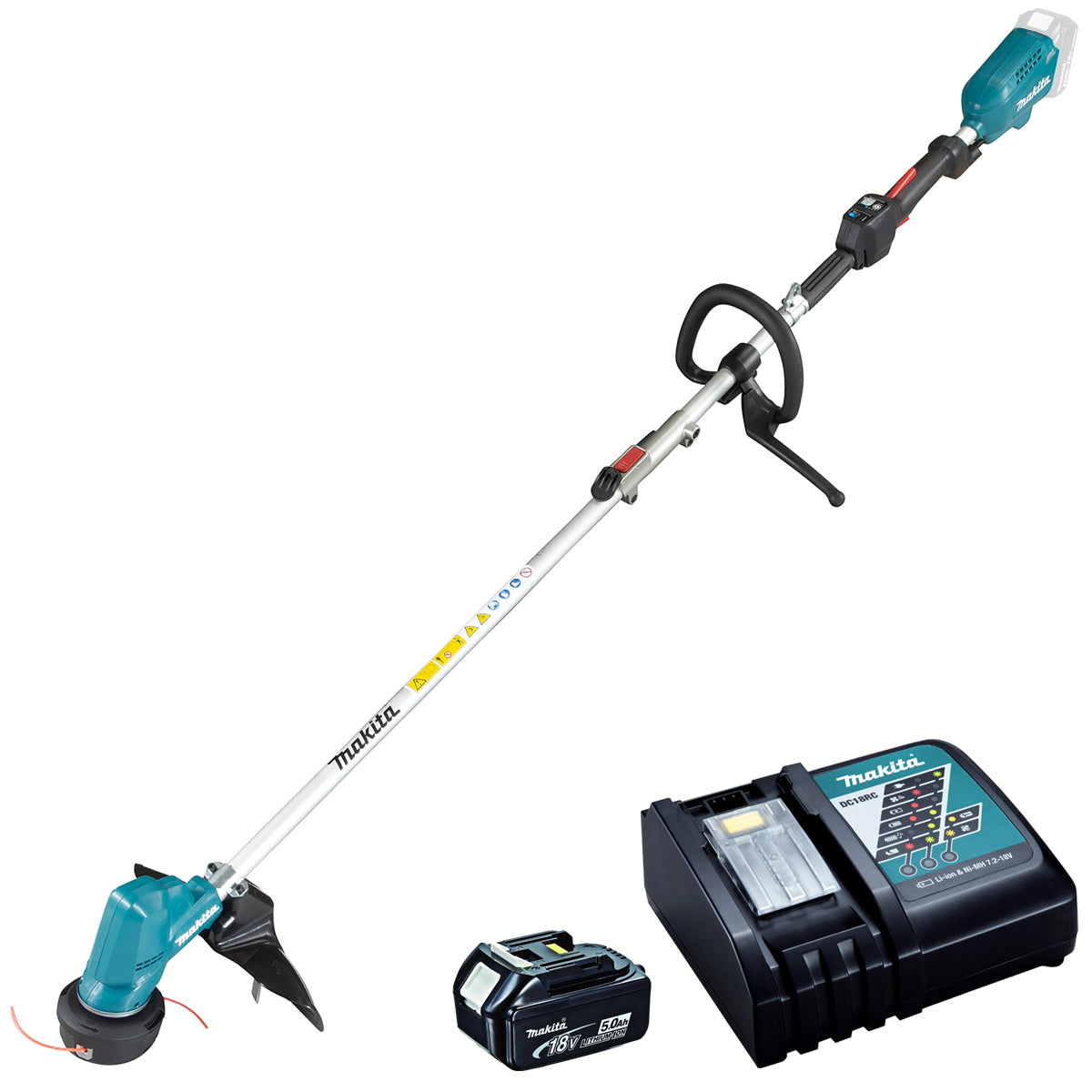 Makita DUR191URT8 18V Cordless Split Shaft Brush Cutter with 1 x 5.0Ah Battery & Charger