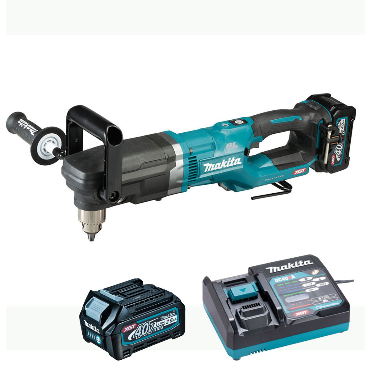 Makita DA001GD202 40V XGT Brushless Angle Drill with 2.5Ah Battery & Charger