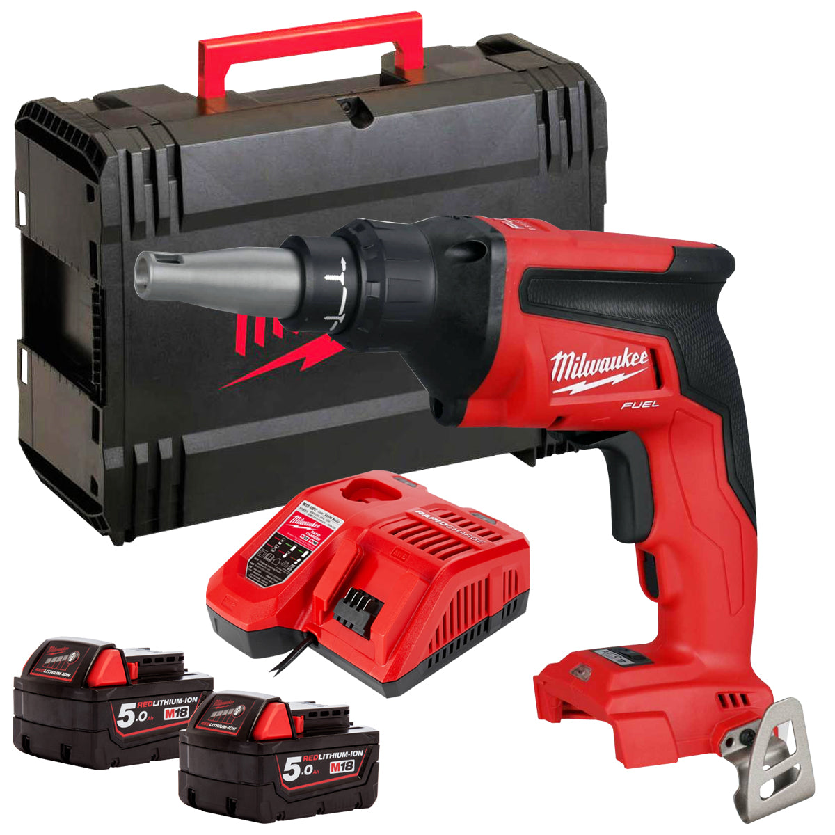 Milwaukee M18 FSG-0X 18V Fuel Drywall Screwgun with x 5.0Ah Battery –  Excel Tools