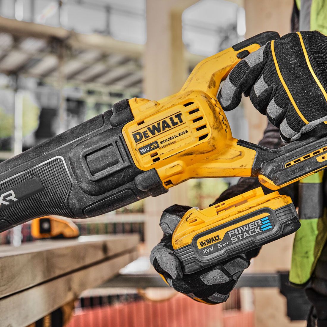 DeWalt DCS386H2T 18V XR Brushless Reciprocating Saw with 2 x 5.0Ah Powerstack Batteries Charger & Case